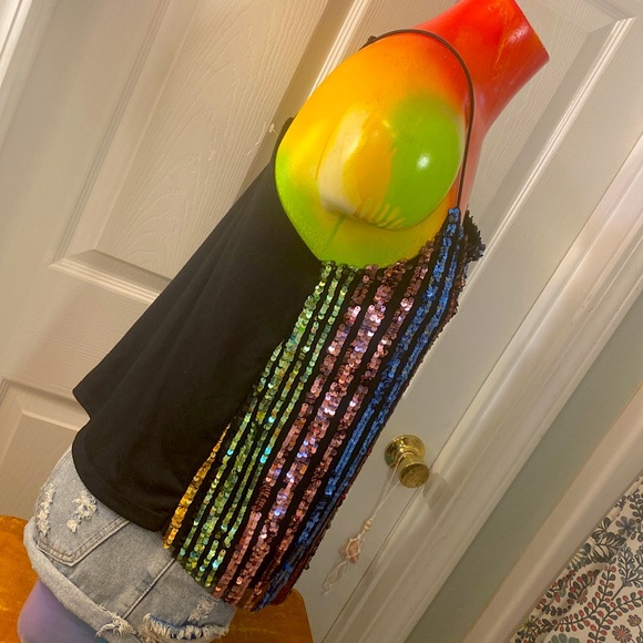 ALMOST FAMOUS NWT Sequin Party Fun Festival Shimmer Top - Picture 8 of 15